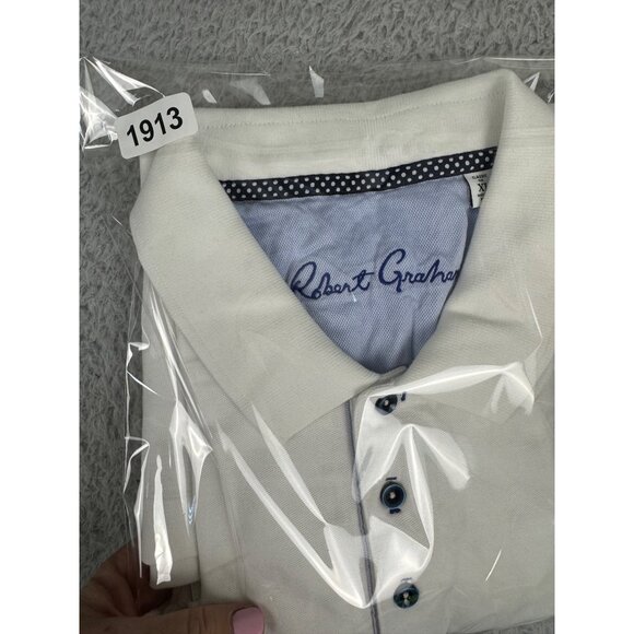 Robert Graham White Polo Shirt XL Classic Fit Embroidered Devil Logo Made - Peru - Picture 13 of 13